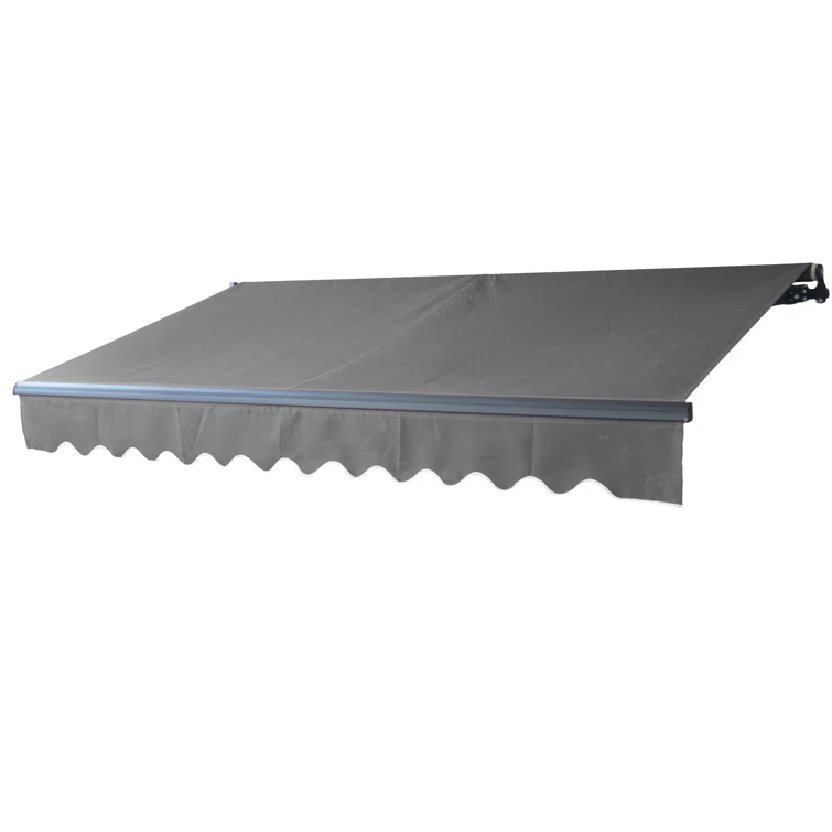 Retractable Home Patio Awning | Deck Canopy |UV Protection Sunshade | Manual Black Frame | Upgraded 2024