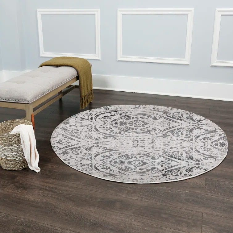 Nicole Miller New York Patio Sofia Juniper Transitional Paisley Indoor/Outdoor Area Rug, Ivory/Gray
