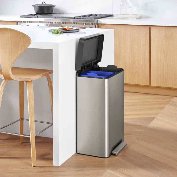 Kohler ® Dual-Compartment Stainless Steel Step Trash Can
