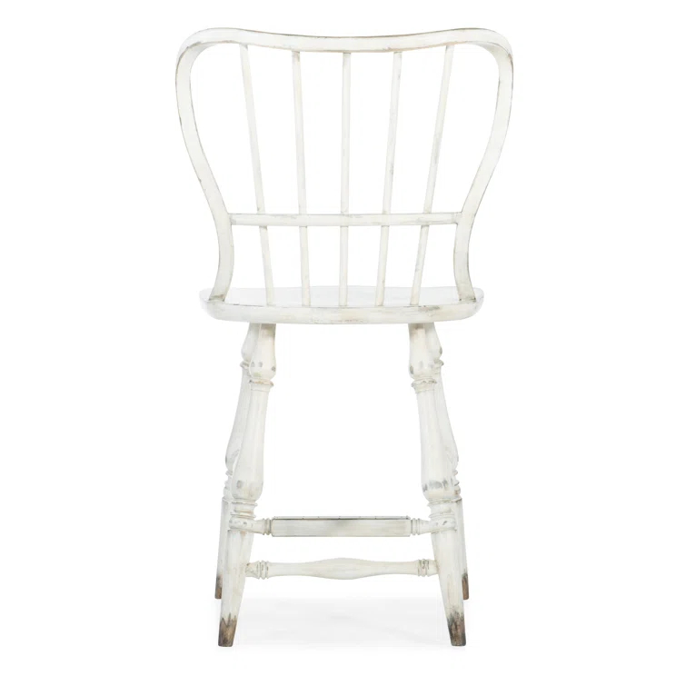 Ciao Bella 24" Vintage Chalky White Spindle Back Counter Stool