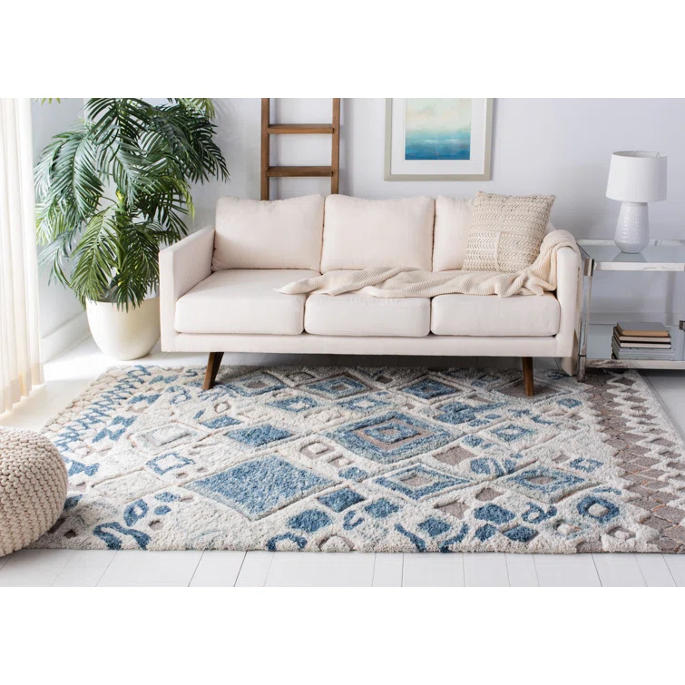 Adelone Shag Hand Tufted Wool Southwestern Rug