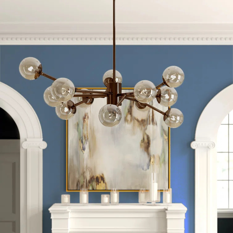 Mini Sputnik 12-Light Chandelier in Polished Nickel with Clear Glass