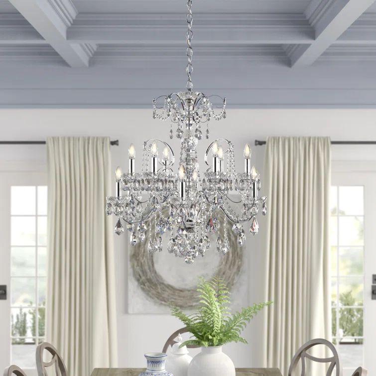 Century 12 - Light Glass Dimmable Classic / Traditional Chandelier