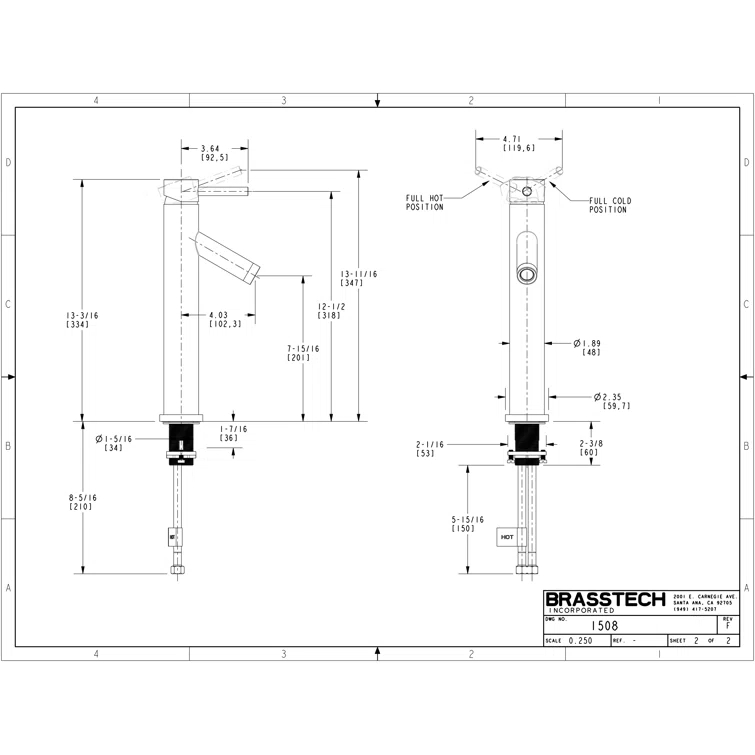 East Linear Single Hole Vessel Faucet