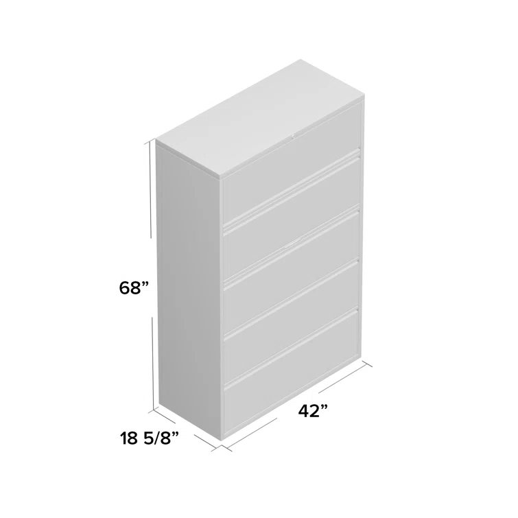 Fortress 42'' Wide 5 -Drawer Steel File Cabinet