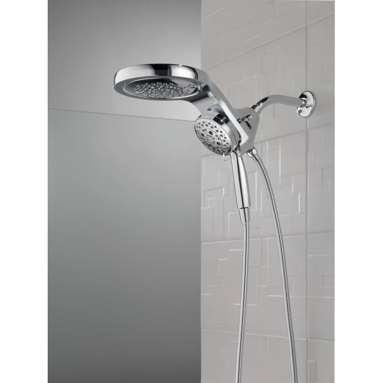 HydraChoice Hydrorain 5 Spray Dual Shower Head and Handheld Shower with H2Okinetic 1.75 GPM