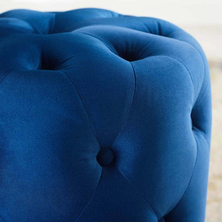 Modway Amour Tufted Button Round Performance Velvet Ottoman