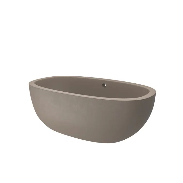 NativeStone Freestanding Soaking Cement Bathtub