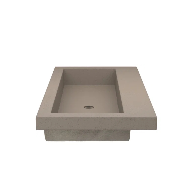 Native Stone Handcrafted Concrete 36" Trough Bathroom Sink