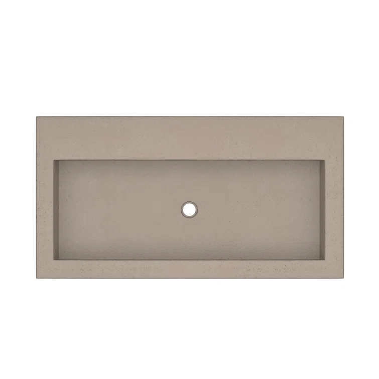Native Stone Handcrafted Concrete 36" Trough Bathroom Sink