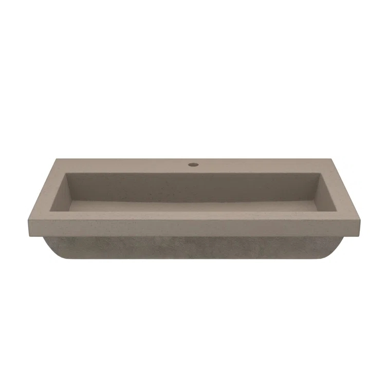 Native Stone Handcrafted Concrete 36" Trough Bathroom Sink