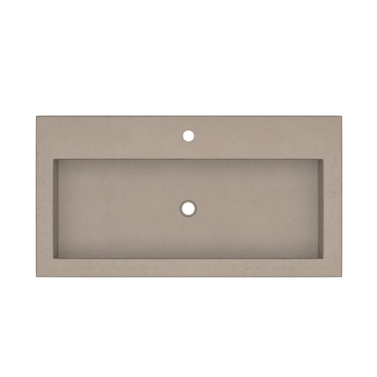 Native Stone Handcrafted Concrete 36" Trough Bathroom Sink