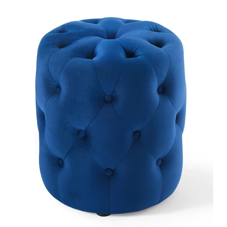 Modway Amour Tufted Button Round Performance Velvet Ottoman