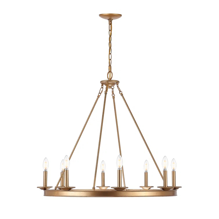 Natal 8 - Light Dimmable Wagon Wheel Chandelier