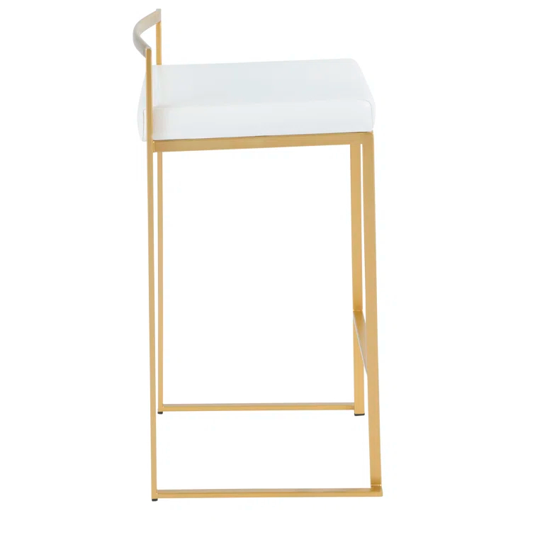 Fuji Stackable Stool Metal with Faux Leather Cushion