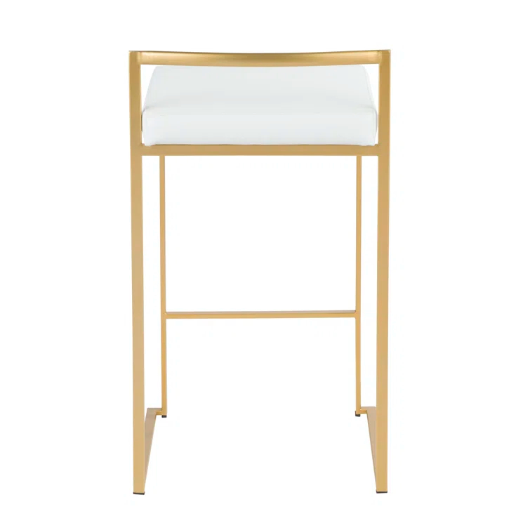 Fuji Stackable Stool Metal with Faux Leather Cushion