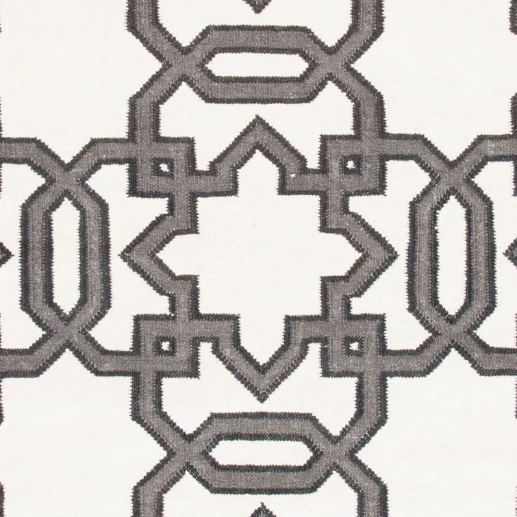 Amelah Hand Woven Flat Weave Wool Geometric Rug
