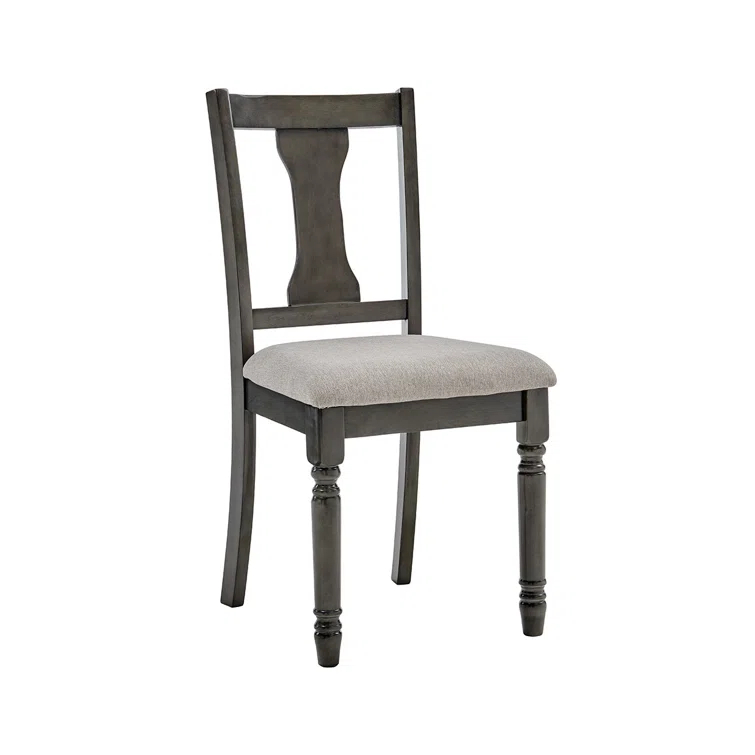 Willow Slat Back Turned Leg Upholstered Side Chair