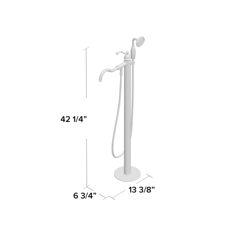 Kingston Brass English Country Single-Handle 1-Hole Freestanding Tub Faucet with Hand Shower