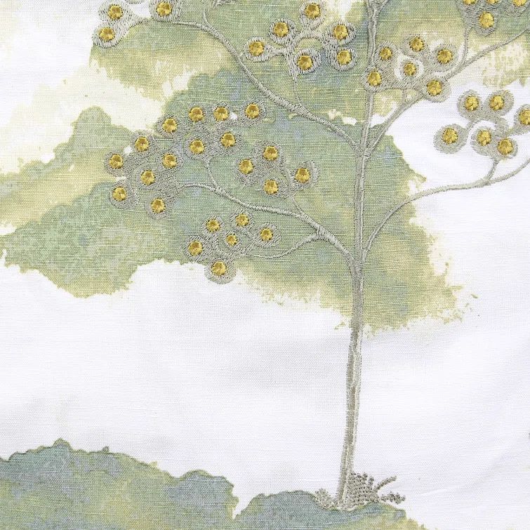 Avalon Embroidered Linen Reversible Throw Pillow