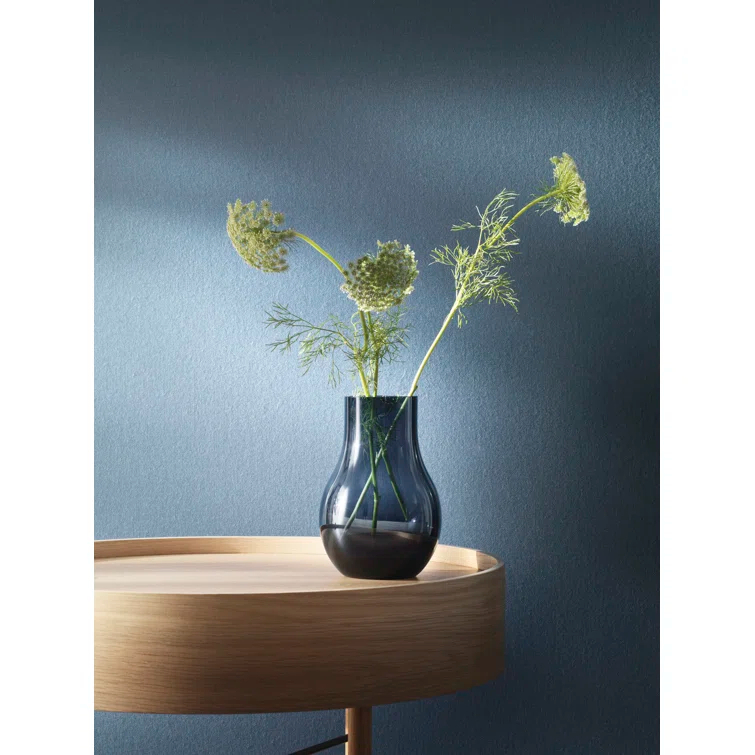 Scandinavian Blue Glass Cafu Table Vase - 8.5" H