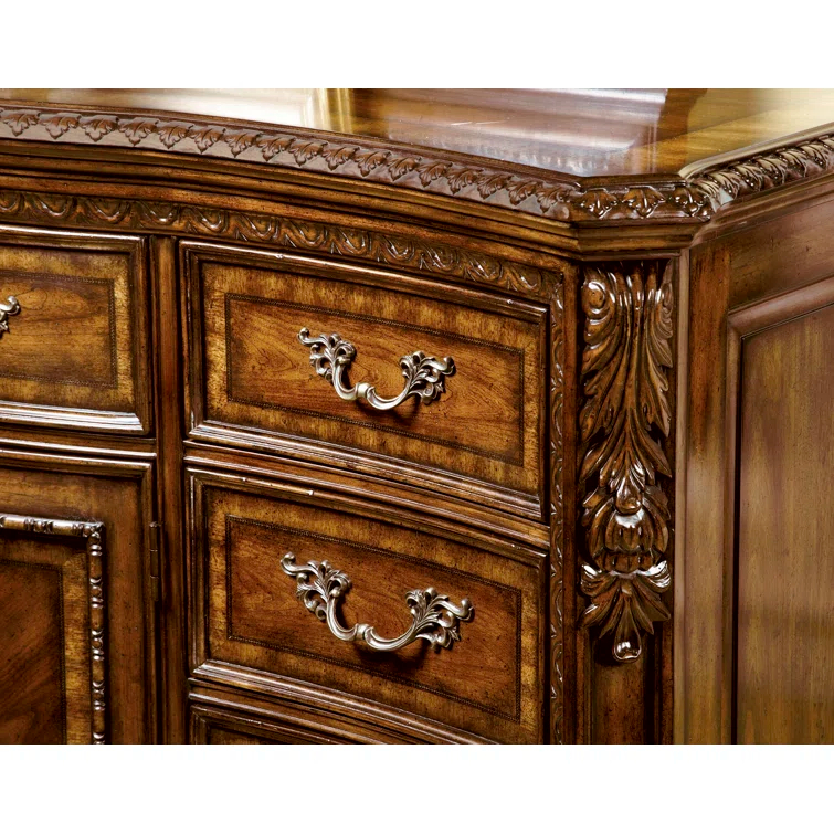 Old World 74.02'' W 9 - Drawer Dresser