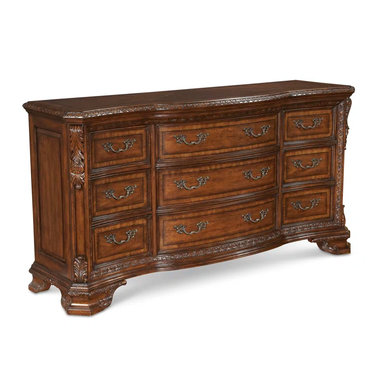 Old World 74.02'' W 9 - Drawer Dresser