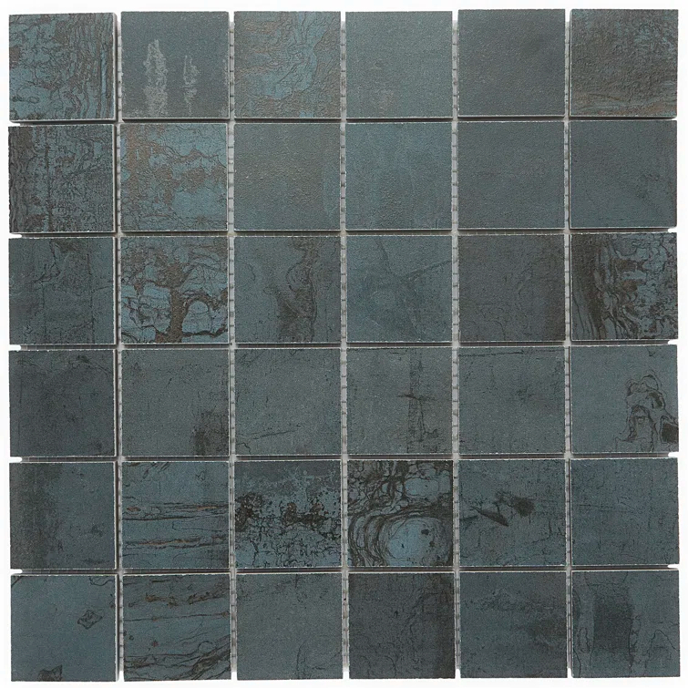 Angela Harris Alloy 2" x 2" Porcelain Metal Look Mosaic Wall & Floor Tile Tile ( 0.92 sq. ft. / box )