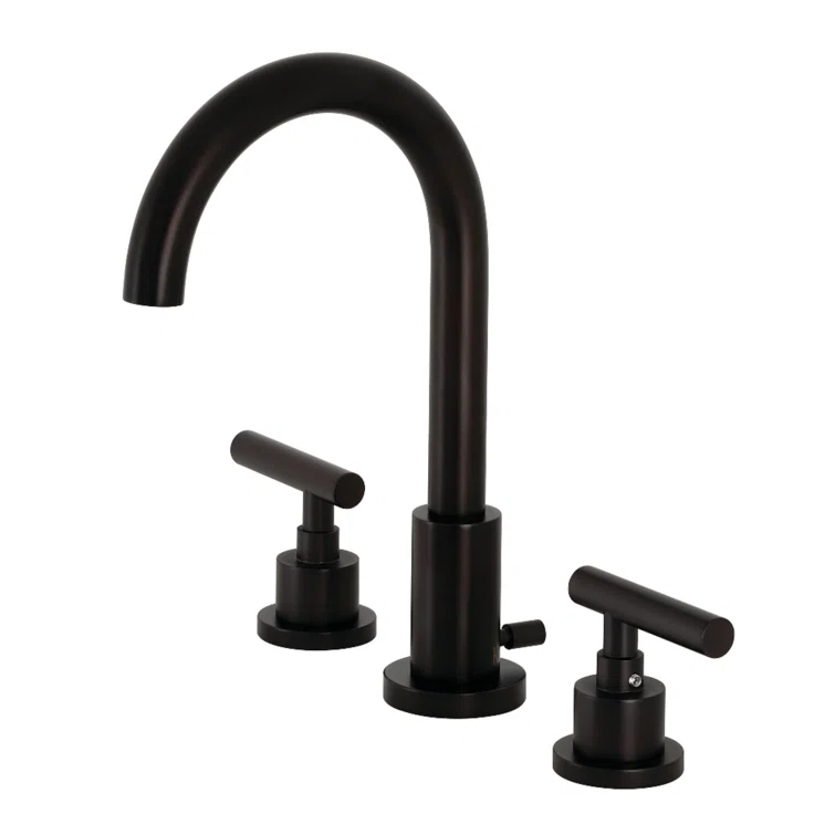 Kingston Brass FSC8925CML Kingston Brass Manhattan Two-Handle 3-Hole Deck Mount Widespread Bathroom Faucet with Brass Pop-Up Drain