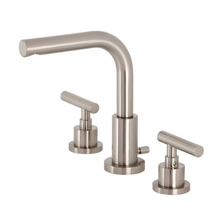 Kingston Brass FSC8958CML Kingston Brass Manhattan Two-Handle 3-Hole Deck Mount Widespread Bathroom Faucet with Brass Pop-Up Drain