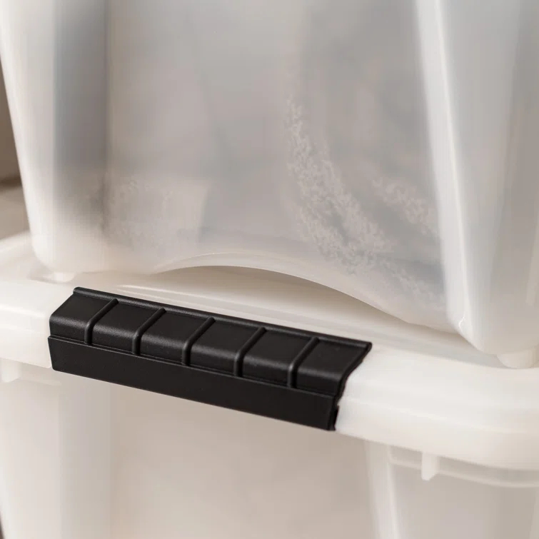 32 Qt./8 Gal. Plastic Storage Boxes with Latching Lids in Black