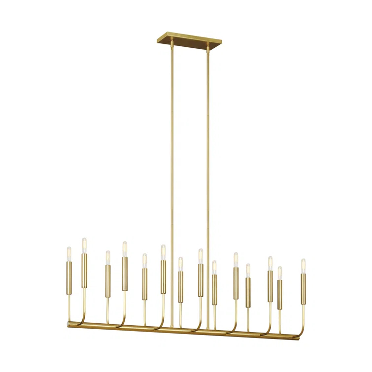 Ellen DeGeneres Burnished Brass 14-Light Linear Chandelier