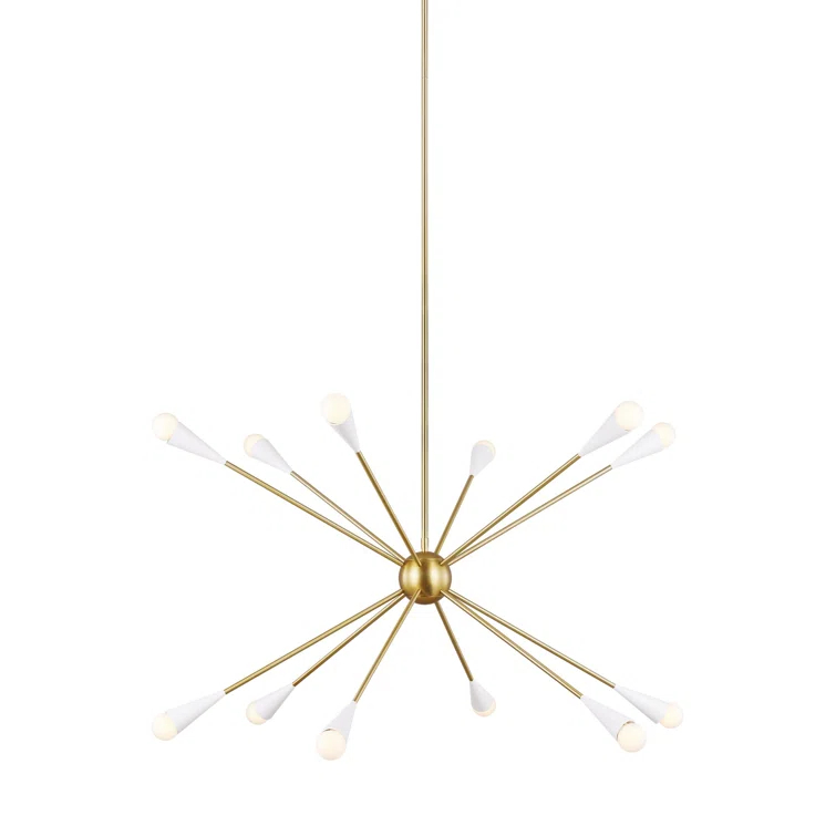 Burnished Brass 12-Light Sputnik Chandelier