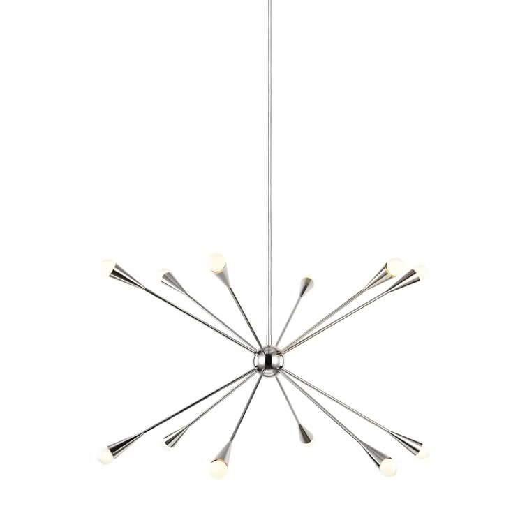 Ellen DeGeneres Polished Nickel 12-Light Sputnik Chandelier