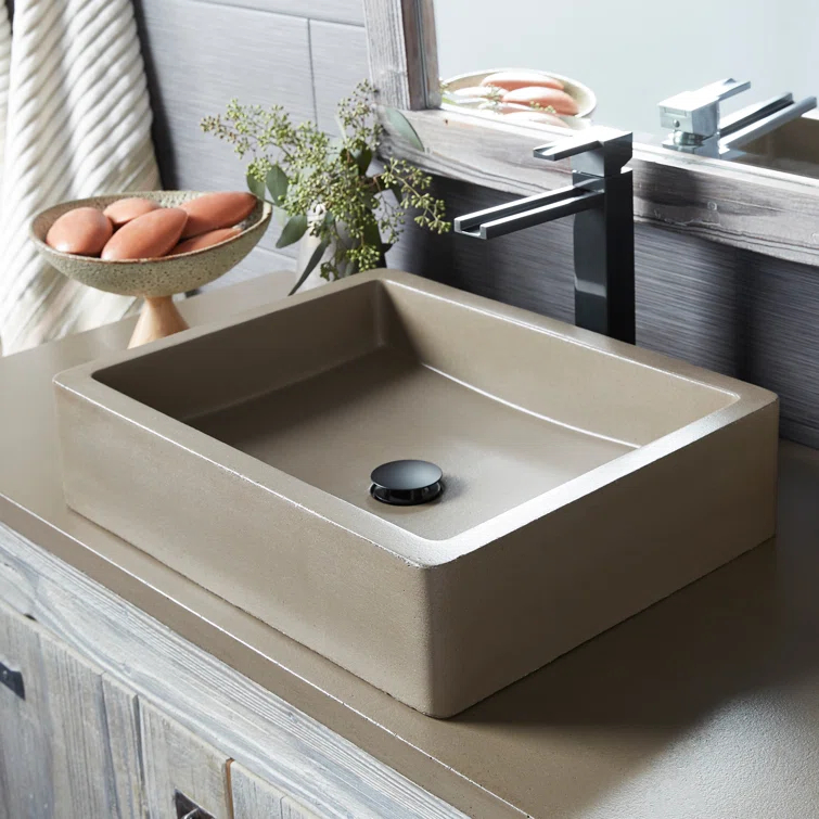 NativeStone Stone Handmade Rectangular Undermount Bathroom Sink