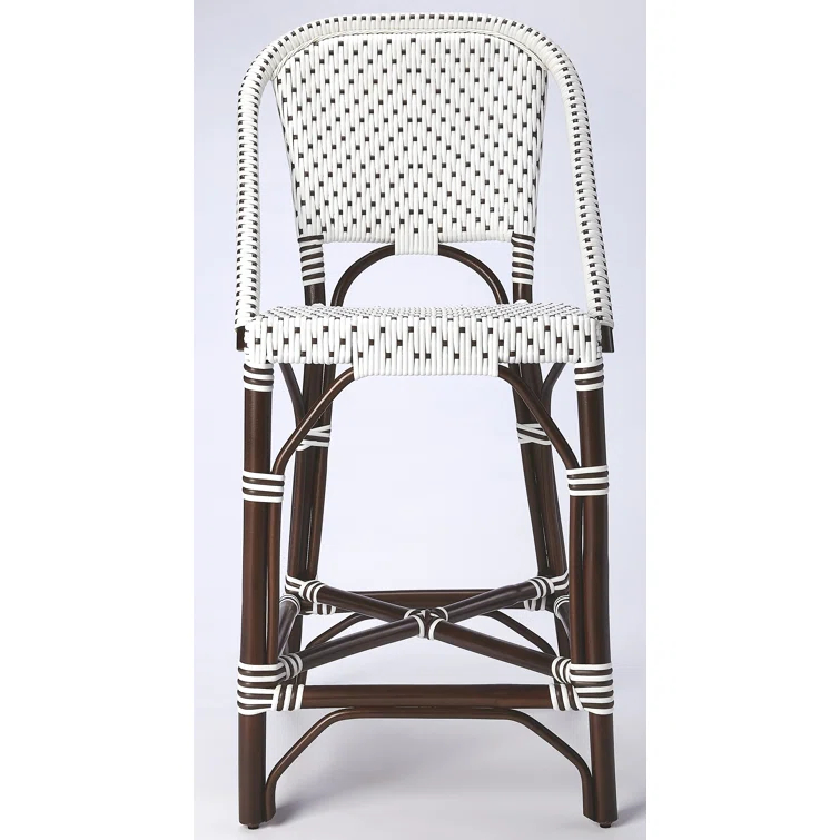 Butler Specialty Solstice Rattan Counter Stool In White And Chocolate