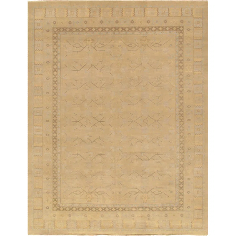 Pasargad Khotan Oriental Hand-Knotted Wool Brown Area Rug