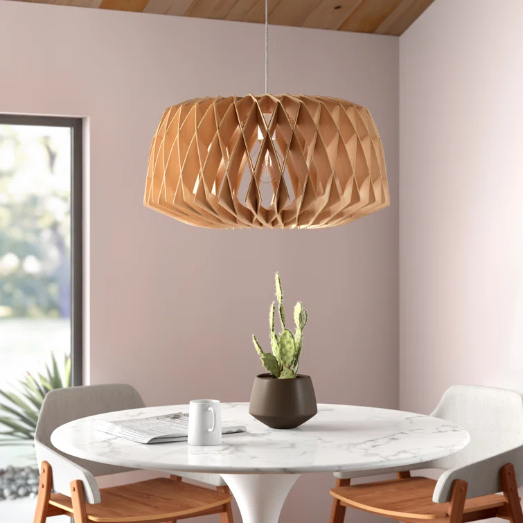 Gwyn Single Light Wood Dimmable Pendant