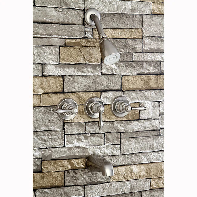 Kingston Brass Victorian Triple-Handle Tub and Shower Faucet