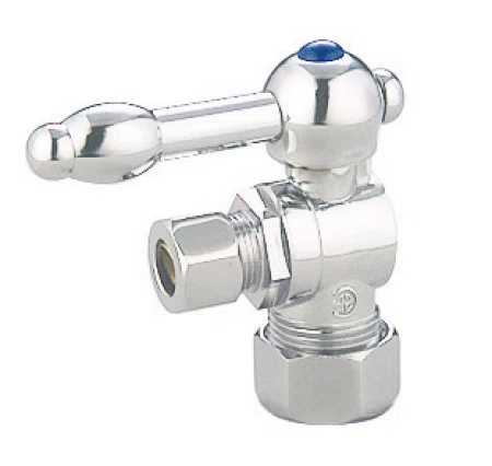 Kingston Brass Vintage 5/8-Inch OD Comp x 3/8-Inch OD Comp Quarter-Turn Angle Stop Valve