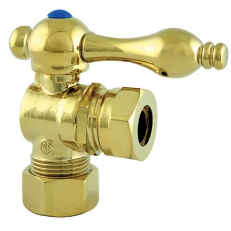 Kingston Brass Vintage 1/2-Inch FIP x 1/2 or 7/16-Inch Slip Joint Quarter-Turn Angle Stop Valve