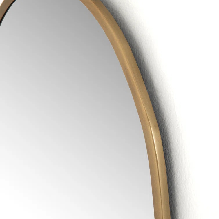 Contemporary Gold-Finish Wood Rectangular Wall Mirror 20.75x35.50