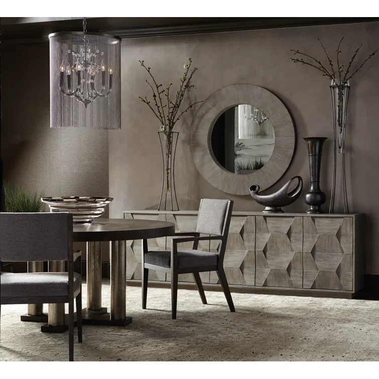 Linea Round Solid Wood Top Dining Table