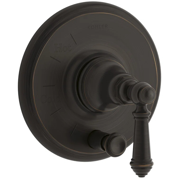 Artifacts Rite-Temp Pressure-Balancing Valve Trim With Push-Button Diverter And Lever Handle