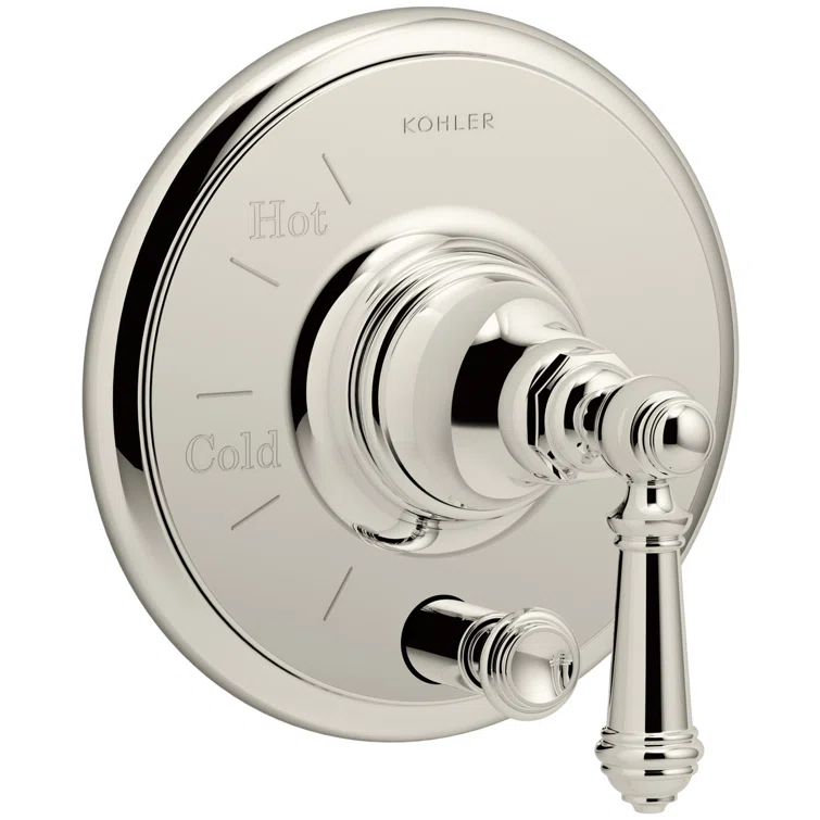 Artifacts Rite-Temp Pressure-Balancing Valve Trim With Push-Button Diverter And Lever Handle