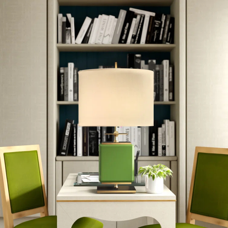 Adjustable Green and Cream Outdoor Table Lamp
