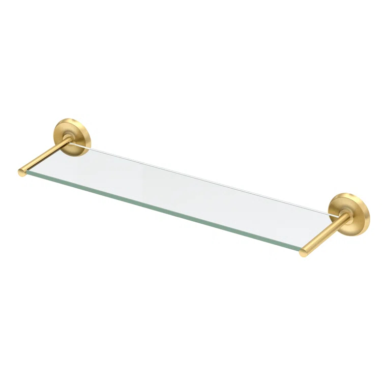 Designer II Wall Mounted 22.50"L Tempered Glass Shelf |Floating Glass Shelf