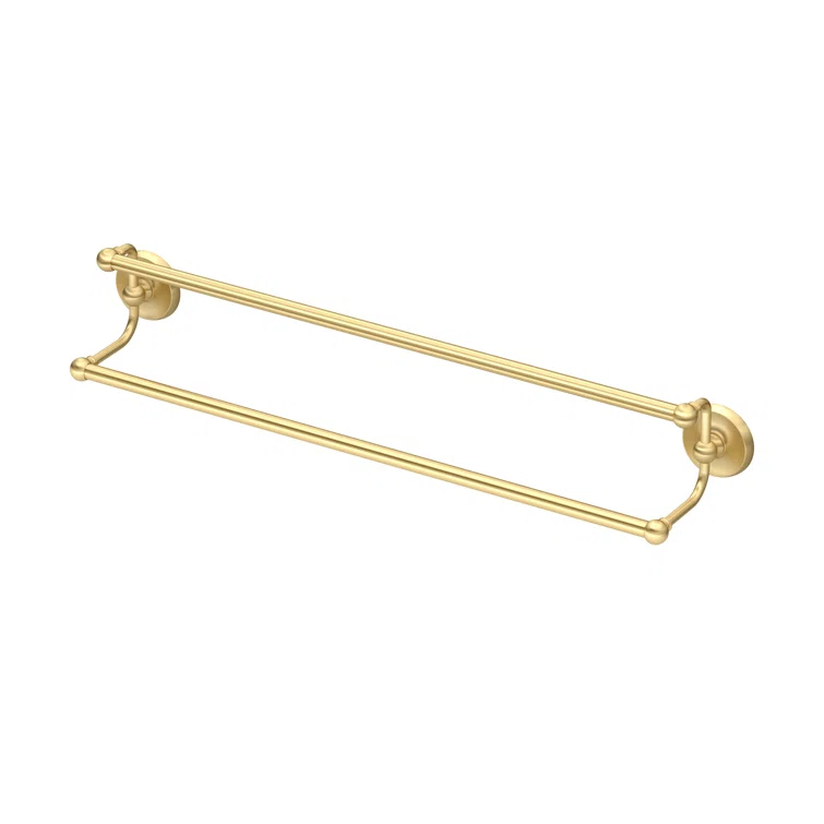 Designer II 24" Wall Mounted Double Towel Bar, 2 Bar Towel Rack