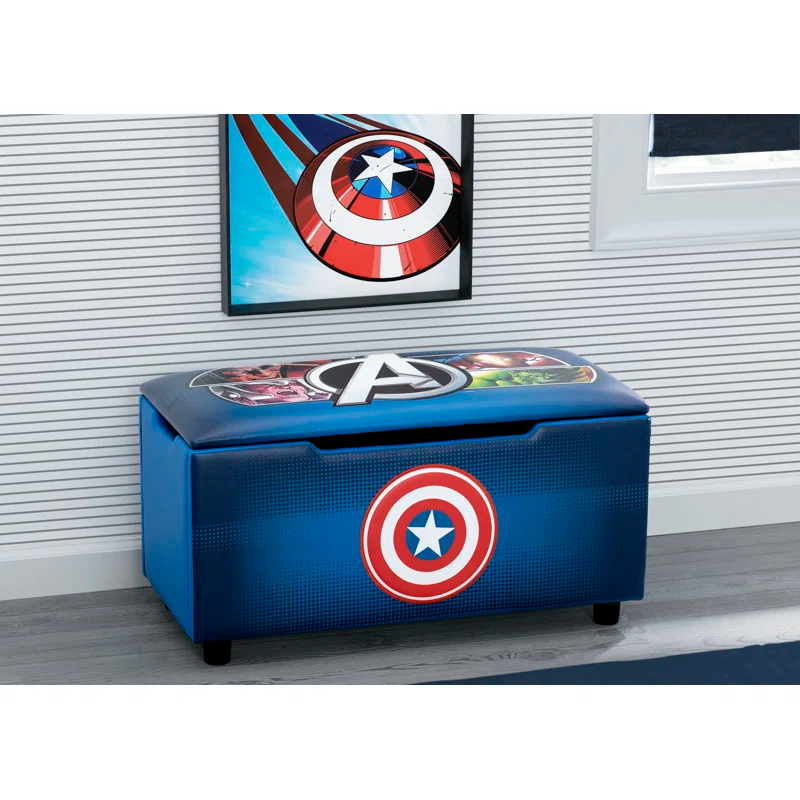 Delta Children Marvel Avengers Faux Leather Upholstered Storage Bench