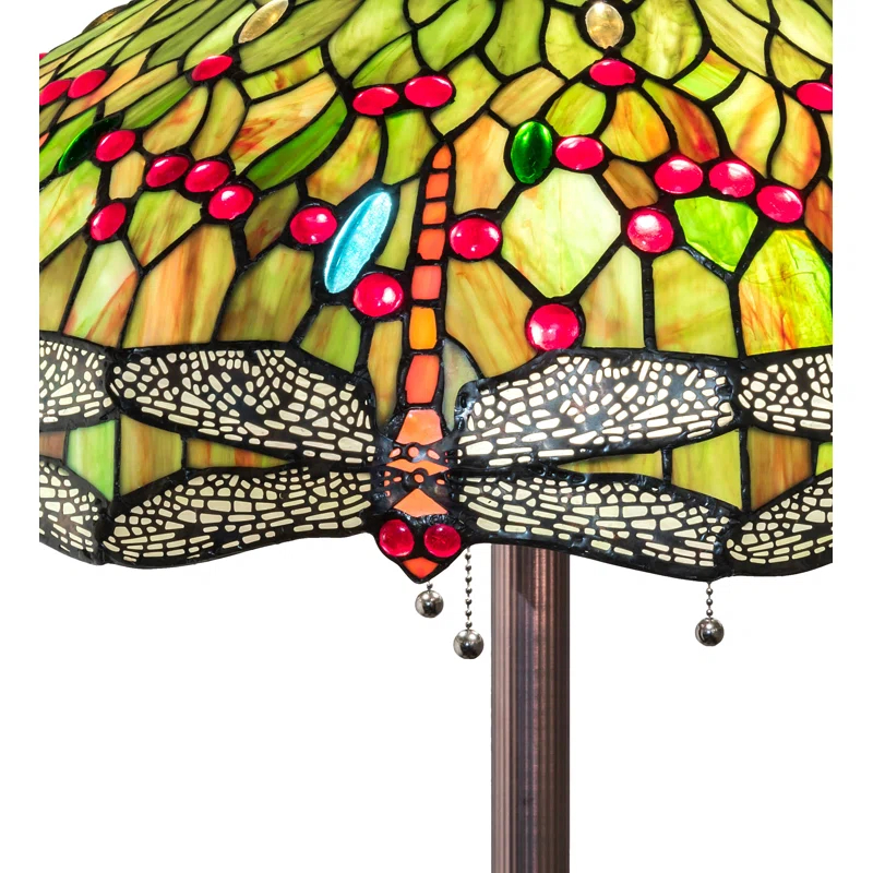 Meyda Lighting 62" High Tiffany Hanginghead Dragonfly Floor Lamp